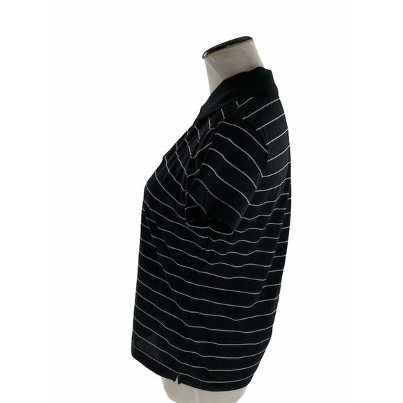 EP Pro Tour Tech Stripe Polo Shirt Womens M 1/4 Zip Short Sleeve Sporty Pullover - Picture 2 of 6